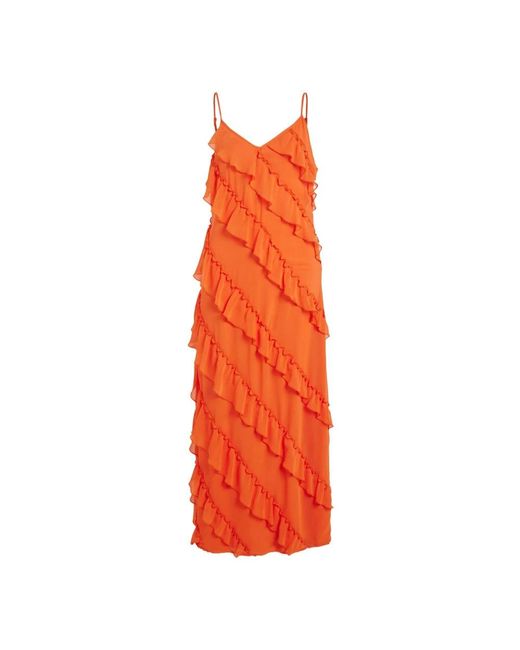 Vila Orange Maxi Dresses