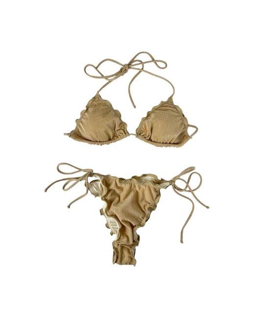 Mc2 Saint Barth Badmode ,Geel ,Polyester Sagittarius Miami Bikini in het Metallic