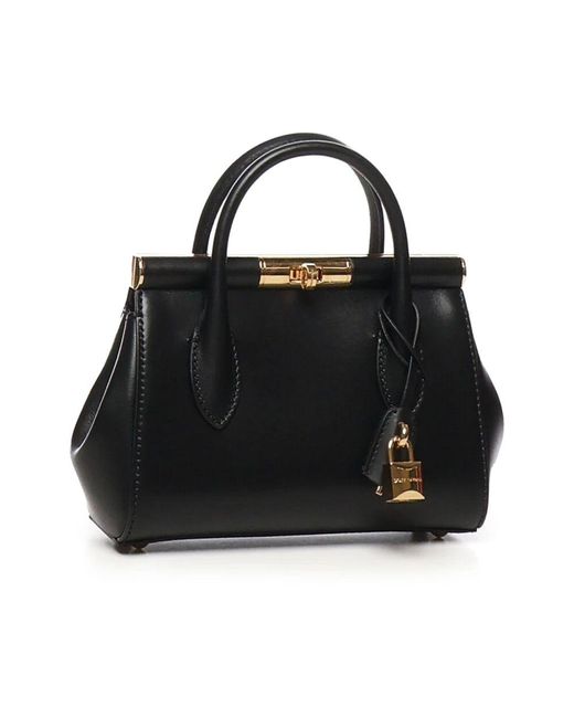 Dolce & Gabbana Black Schwarze Marlene Leder Umhängetasche