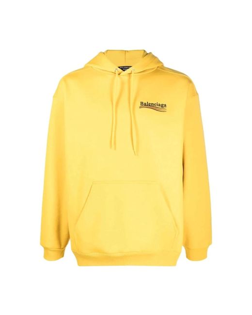 Balenciaga Yellow Bestickter logo-hoodie - gelb oversize