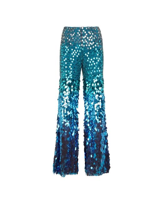 Alberta Ferretti Blue Wide Trousers