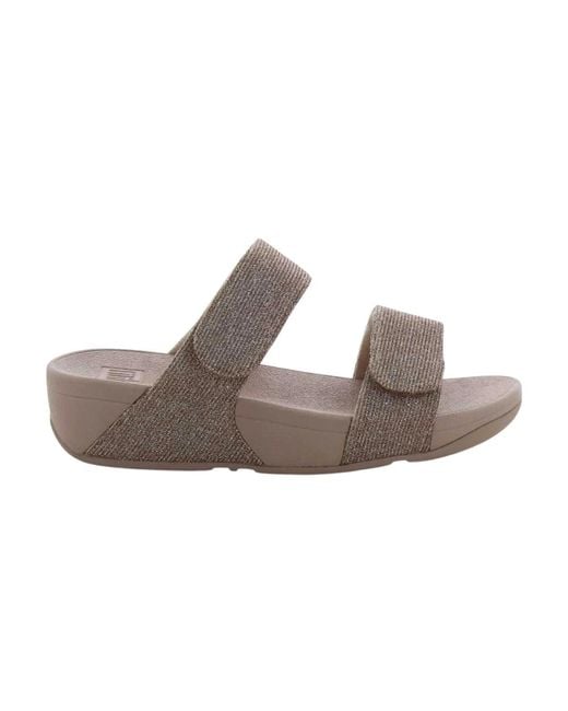 Fitflop Brown Shimmer slide sandalen
