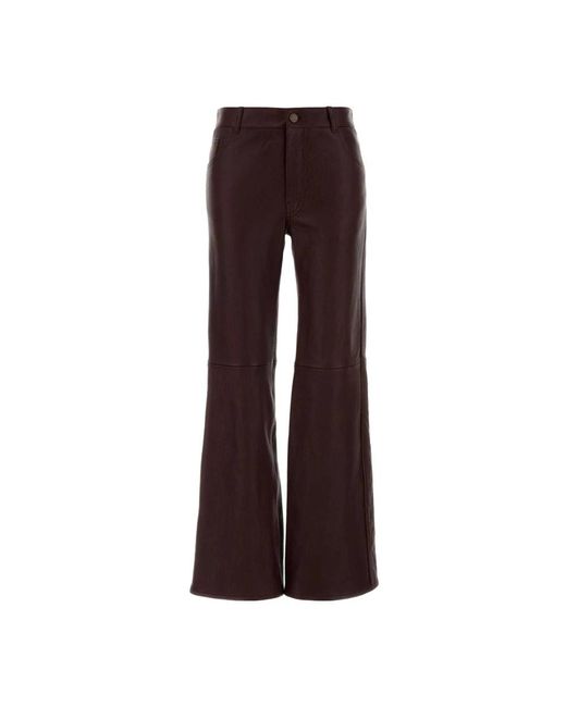 Chloé Flared Leren Broek in het Brown