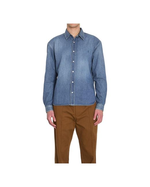Saint Laurent Blue Denim Shirts for men
