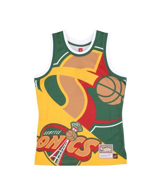 Mitchell & Ness Fitness ,Groen ,Polyester Seattle Supersonics Nba Tank Top in het Green voor heren