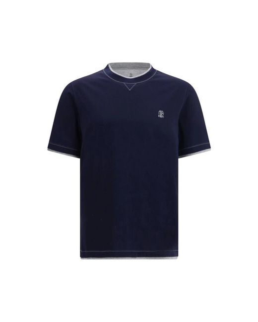 Brunello Cucinelli Blue T-Shirts for men