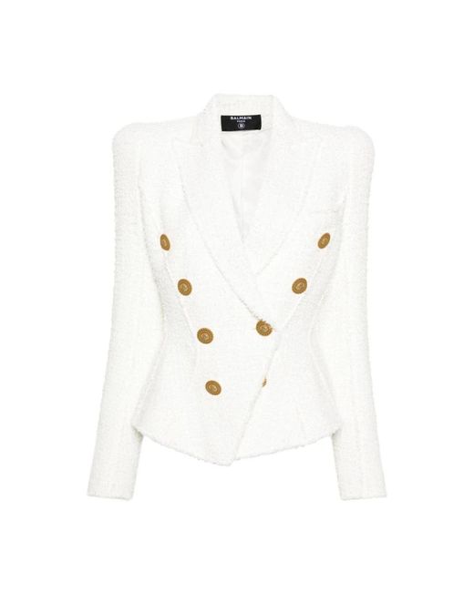 Balmain White Tweed Jackets