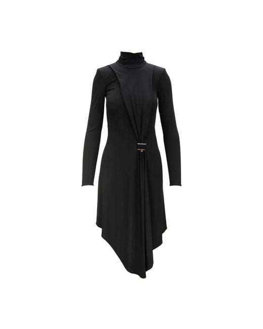 Midi Dresses Elisabetta Franchi de color Black