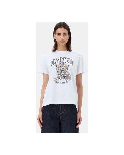 Ganni White T-Shirts