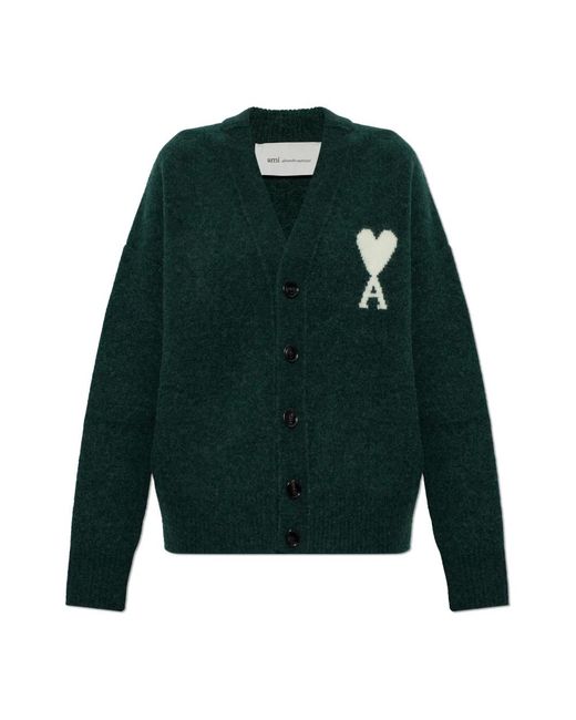AMI Logo Cardigan in het Green
