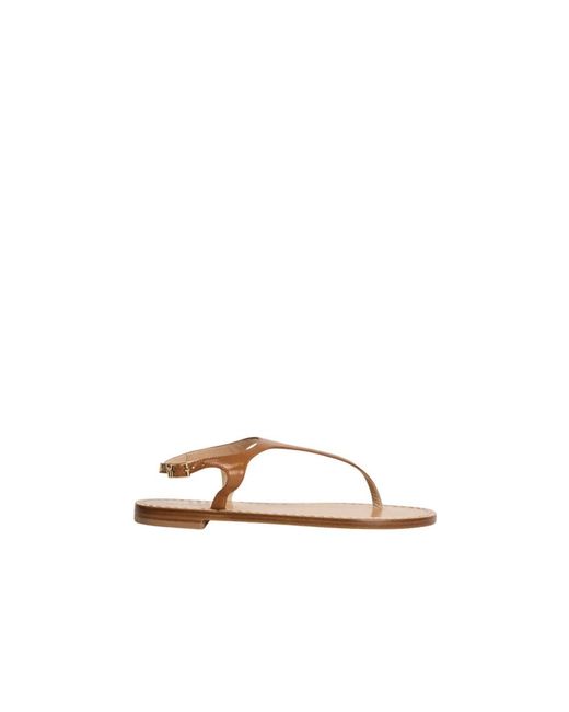 Emanuela Caruso Brown Flat Sandals