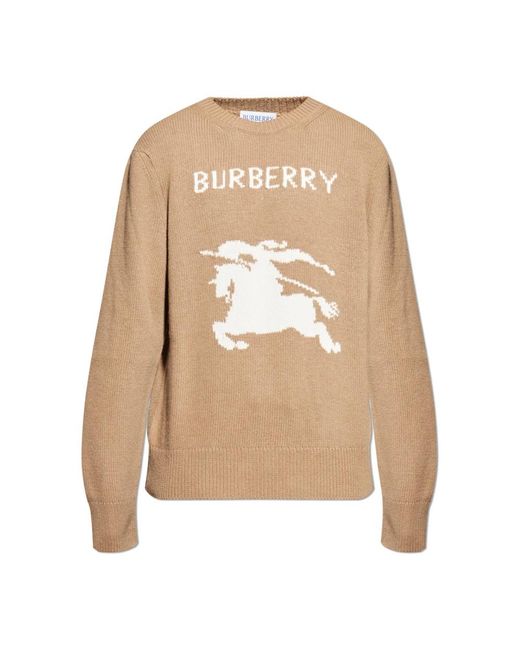 Round-Neck Knitwear di Burberry in Brown da Uomo