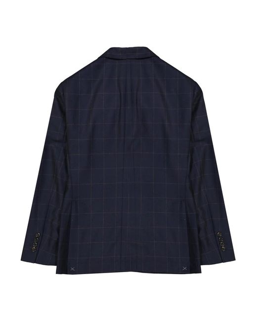 Brunello Cucinelli Blue Single Breasted Suits for men