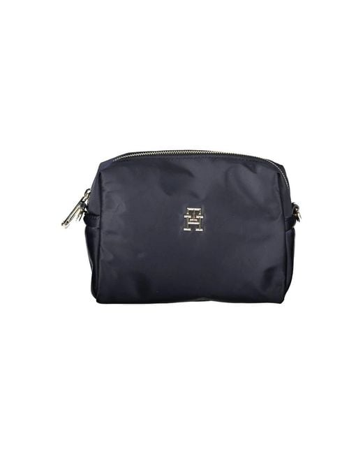 Tommy Hilfiger Blue Blau-Weiße Handtasche Aus Polyester Mit Verstellbarem Riemen