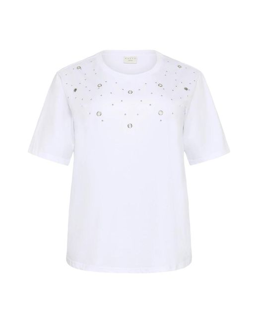 T-Shirts Kaffe de color White