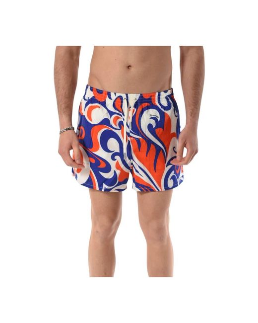 DSquared² Badmode ,Veelkleurig ,Polyester Boxershorts Met All-Over Print in het Blue voor heren