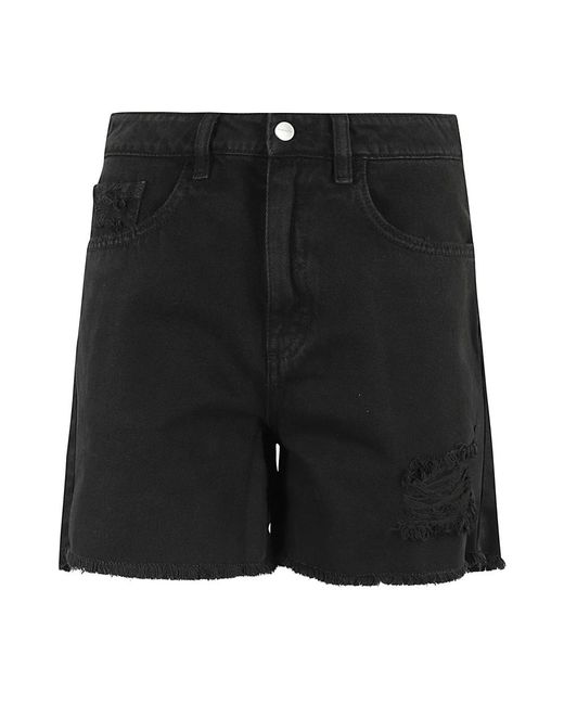 ICON DENIM Black Stylische denim-shorts für frauen