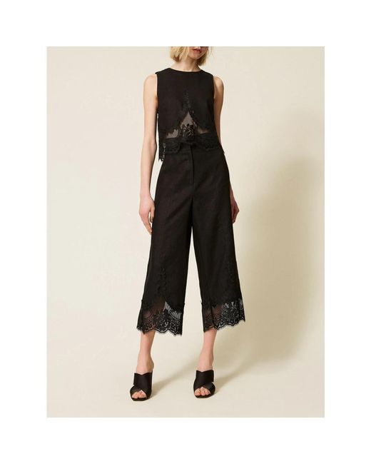 Twinset Black Cropped Trousers