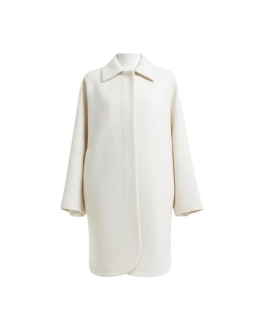 Hevò White Single-Breasted Coats