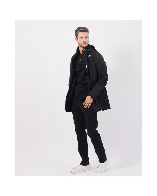 K-Way Zwarte Bonded Parka Met Capuchon in het Black voor heren