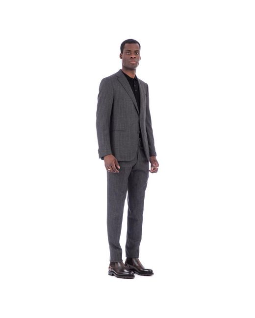 Caruso Black Single Breasted Suits for men