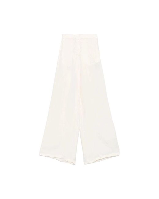 Blumarine White Wide Trousers