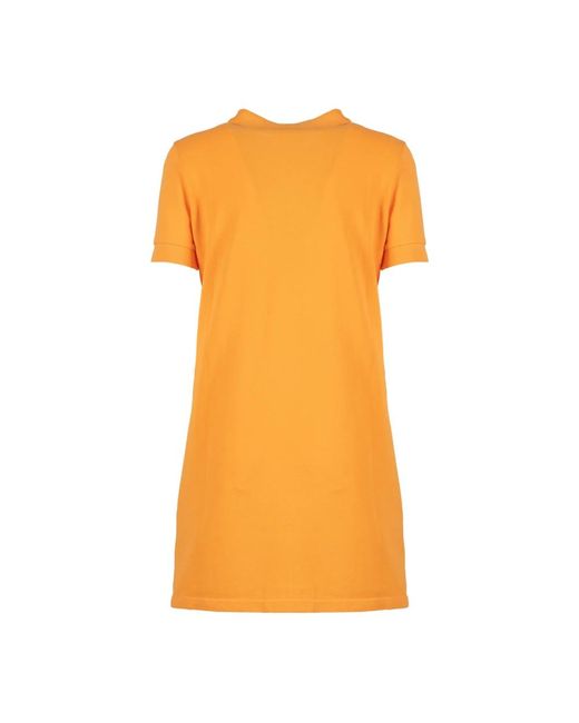 KENZO Orange Crest Logo Polo Kleid in