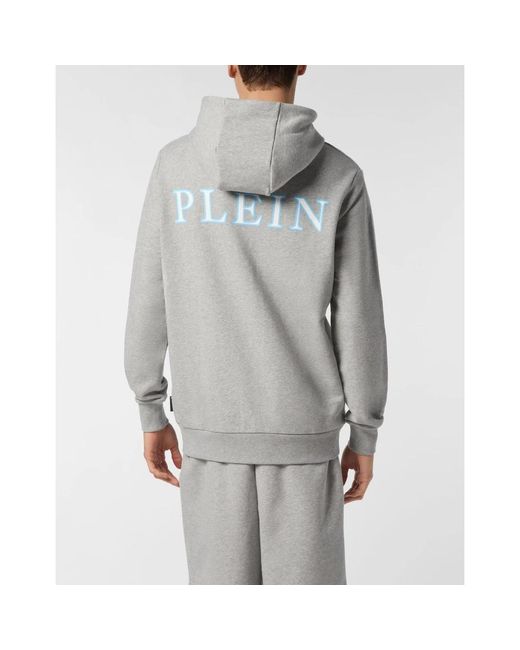 Philipp Plein Hoodies & Sweatvesten ,Grijs ,Katoen Hoodie Sweatjacket in het Gray voor heren