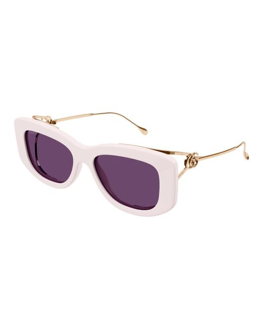 Gucci Purple Weiße sonnenbrille mit originalzubehör,schwarze sonnenbrille mit originalzubehör