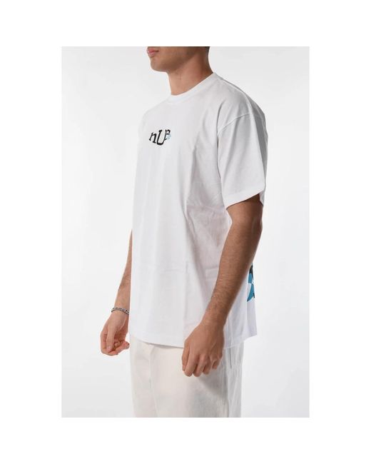 Huf Baumwoll-t-shirt mit front- und rückendruck in Gray für Herren