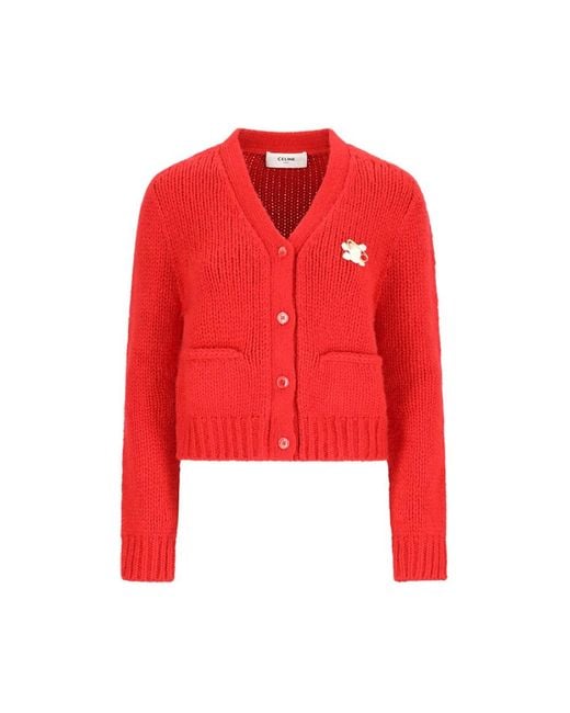 Céline Red Cashmere Knitwear