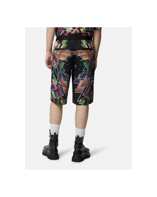 John Richmond Shorts Mit Mehrfarbigem Geometrischem Druck in Black für Herren
