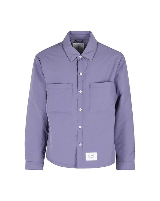 Edwin Jassen ,Roze ,Katoen Gevoerde Overshirt Lange Mouw in het Purple voor heren