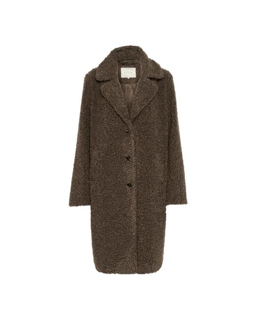 Single-Breasted Coats Kaffe de color Brown