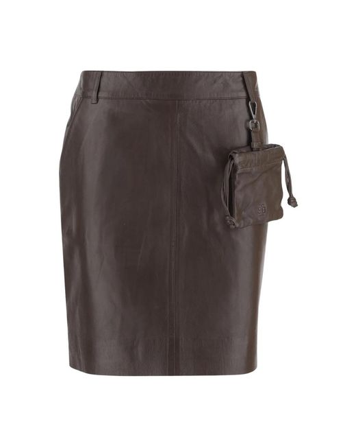 THE GARMENT Gray Leather Skirts