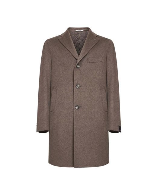 Tagliatore Brown Single-Breasted Coats for men
