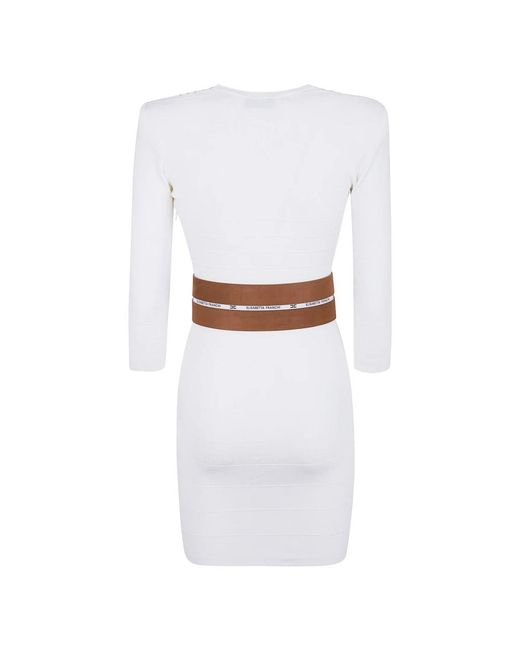 Elisabetta Franchi White Short Dresses