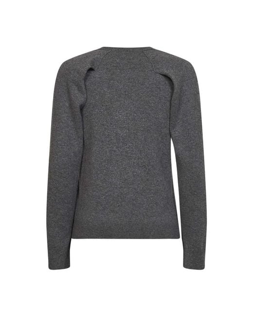 Jil Sander Gray V-Neck Knitwear