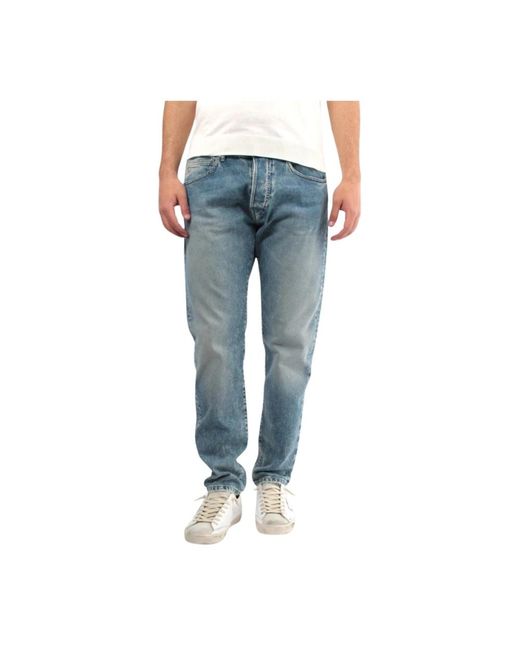 Nine:inthe:morning Blaue slim fit jeans mit knopfleiste in Blue für Herren