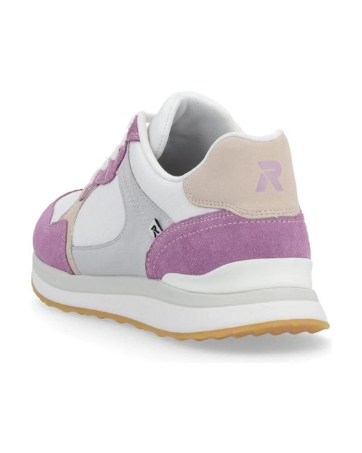 Rieker Purple Weiße sneakers für frauen