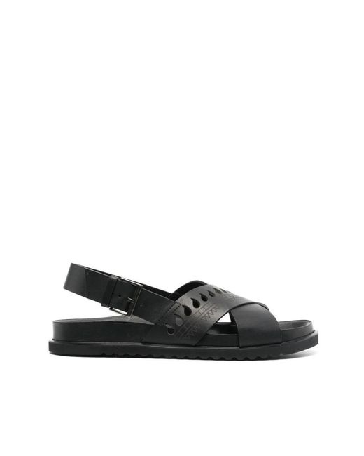 Etro Black Flat Sandals for men