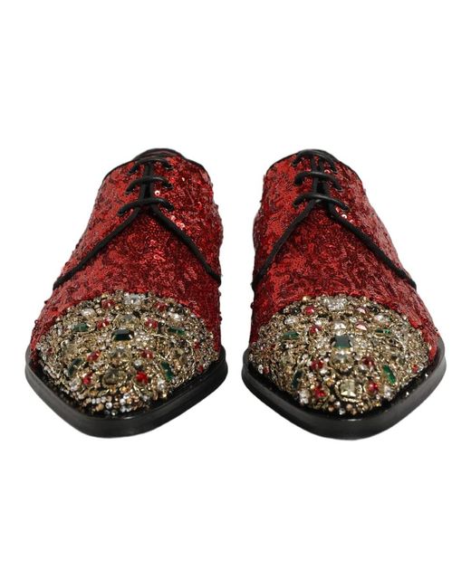 Dolce & Gabbana Red Laced Shoes for men