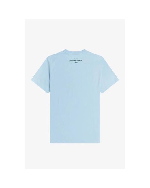 Fred Perry Tops ,Blauw ,Katoen Graphic T-Shirt Glacier in het Blue voor heren