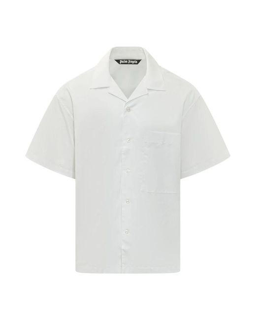 Palm Angels White Short Sleeve Shirts for men