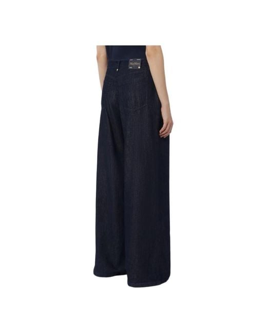 Max Mara Blue Wide Trousers