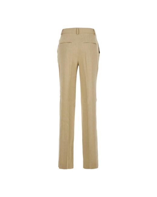 Straight Trousers Alberta Ferretti de color Natural