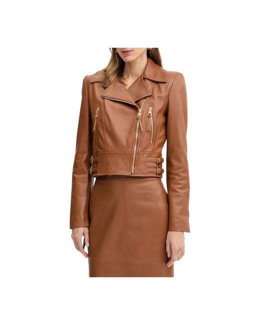 Elisabetta Franchi Brown Leather Jackets