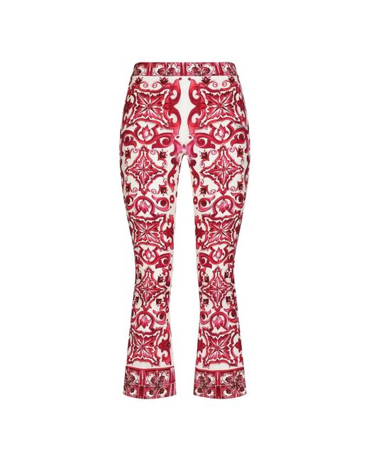 Dolce & Gabbana Red Wide Trousers