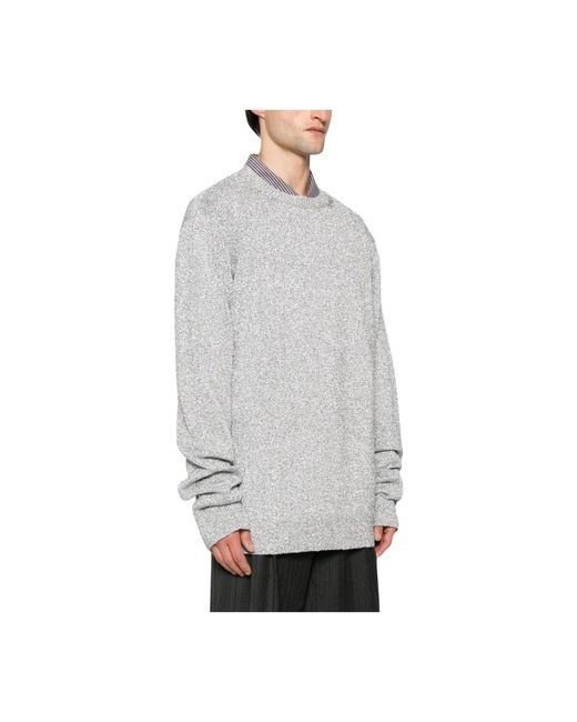 Dries Van Noten Gray Round-Neck Knitwear for men