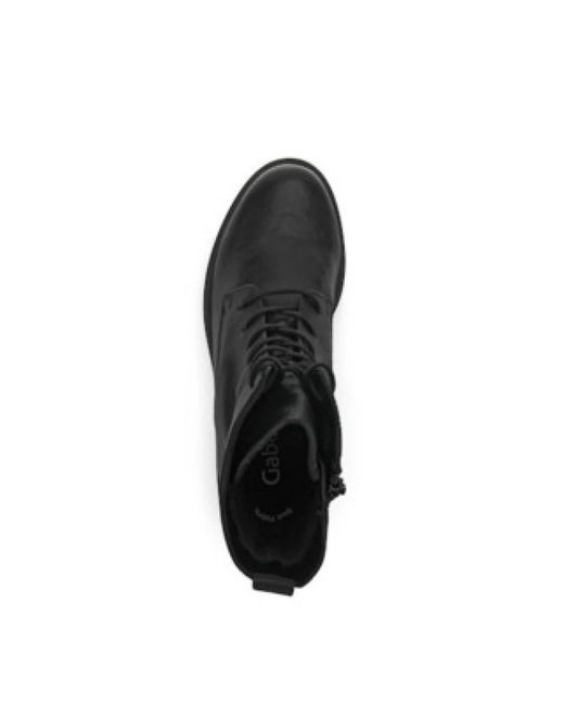 Gabor Black Schwarze Schnürstiefeletten Für Damen